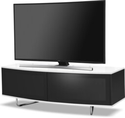 "Rackhams Caru Gloss Black and Gloss White Beam-Thru Remote Friendly Super-Contemporary ""D"" Shape Design 32""-65"" LED/OLED/LCD TV Cabinet" - thumbnail 3