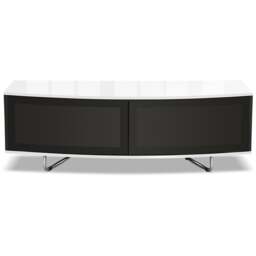 "Rackhams Caru Gloss Black and Gloss White Beam-Thru Remote Friendly Super-Contemporary ""D"" Shape Design 32""-65"" LED/OLED/LCD TV Cabinet" - thumbnail 5