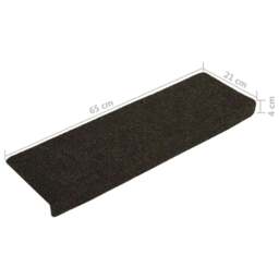 Rackhams Stair Mats 15 pcs Needle Punch 65x21x4 cm Dark Brown - thumbnail 6