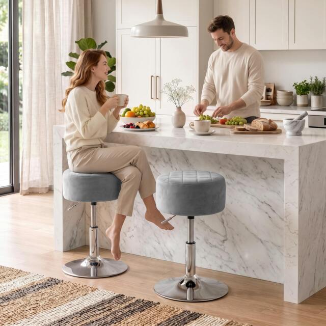 Rackhams Bar Stool Adjustable Swivel 1 Piece - Grey - image 1