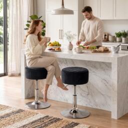 Rackhams Bar Stool Adjustable Swivel 1 Piece - Grey - thumbnail 2