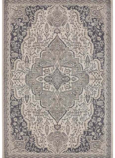 Rackhams Terrain Designer Shortpile Grey Cream Rug - 80X120 cm