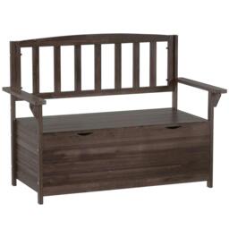 Rackhams Outdoor 2 Seater Garden Bench, Garden Storage Bench with Backrest - Fir wood - Garden Bench - Brown - thumbnail 2