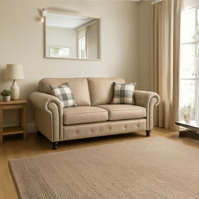 Rackhams Oakland Marble Leather 2 Seater Sofa - image 1