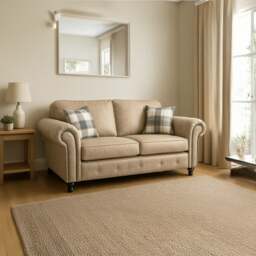 Rackhams Oakland Marble Leather 2 Seater Sofa