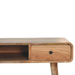 Rackhams Curved Oak-ish Writing Desk - thumbnail 3