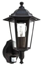 Rackhams Traditional Sensor Controlled Outdoor Lantern Wall Light Fitting in Matt Black - thumbnail 1