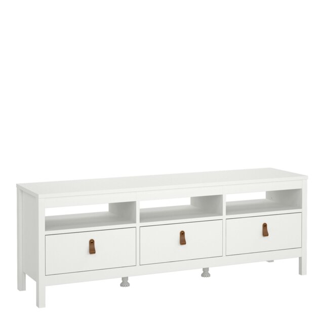 Rackhams Barcelona TV Unit 3 Drawers in White - 1 - image 1