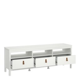Rackhams Barcelona TV Unit 3 Drawers in White - 1 - thumbnail 4