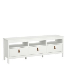 Rackhams Barcelona TV Unit 3 Drawers in White - 1 - thumbnail 1