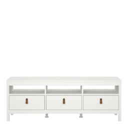 Rackhams Barcelona TV Unit 3 Drawers in White - 1 - thumbnail 2
