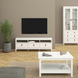 Rackhams Barcelona TV Unit 3 Drawers in White - 1 - thumbnail 5