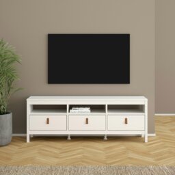 Rackhams Barcelona TV Unit 3 Drawers in White - 1 - thumbnail 6