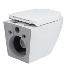 Rackhams 35cm W White Bathroom Wall Mounted Elongated Toilet - thumbnail 5