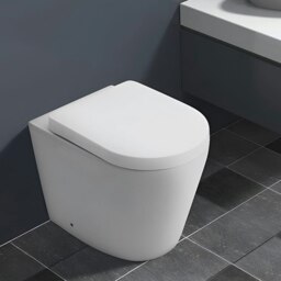 Rackhams 35cm W White Bathroom Wall Mounted Elongated Toilet - thumbnail 1