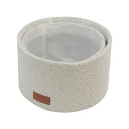Rackhams Shiro Boucle Round Fabric Storage Baskets for Home Organisation, Set of 2, White - thumbnail 4
