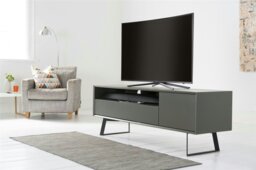 Rackhams Carbon TV-Stand with 1 Flap and 1 Door Grey - Black - thumbnail 3