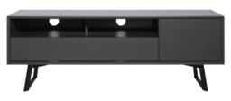 Rackhams Carbon TV-Stand with 1 Flap and 1 Door Grey - Black - thumbnail 1