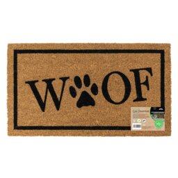 Rackhams Eco-Friendly Latex Backed Coir Entrance Doormat, 40x70cm - Woof - 1 - Brown - thumbnail 1