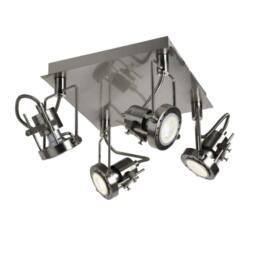 Rackhams Sage Satin Nickel 4 Light Ceiling Spotlight Plate - thumbnail 3