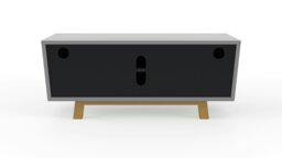 Rackhams Florence TV-Stand with 2 Doors & 1 Flap Grey/Oak - Grey - thumbnail 2