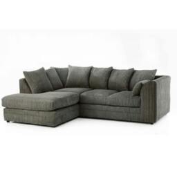 Rackhams Jumbo Cord Left Hand Corner Sofa With FREE footstool - Black - thumbnail 5