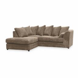 Rackhams Jumbo Cord Left Hand Corner Sofa With FREE footstool - Black - thumbnail 3