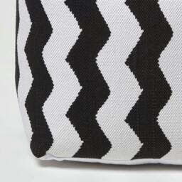 Rackhams Black and White Chevron Style Bean Footstool - 40 x 40 x 40 cm - thumbnail 4