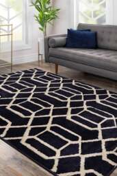 Rackhams Newport Lattice Blue Rug – Geometric - 120X170 cm - thumbnail 4