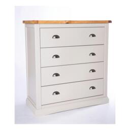 Rackhams Loreo 4 Drawer Chest of Drawers Chrome Cup Handle - Light Grey - thumbnail 1