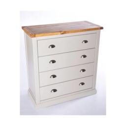 Rackhams Loreo 4 Drawer Chest of Drawers Chrome Cup Handle - Light Grey - thumbnail 3