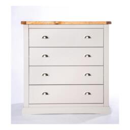Rackhams Loreo 4 Drawer Chest of Drawers Chrome Cup Handle - Light Grey - thumbnail 2