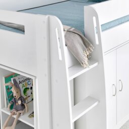 Rackhams Lacy White Storage Mid Sleeper - Single Bed And Memory Mattress - thumbnail 6