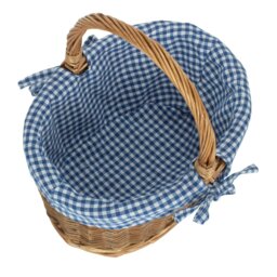 Rackhams Blue Lined Country Oval Wicker Shopping Basket - Large - thumbnail 6