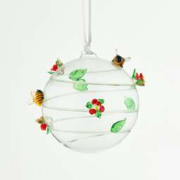Rackhams 10cm Glass Globe – Wildlife Collection – Bumblebee (Handcrafted Glass Ornament) - thumbnail 1