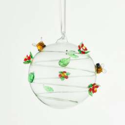 Rackhams 10cm Glass Globe – Wildlife Collection – Bumblebee (Handcrafted Glass Ornament) - thumbnail 2