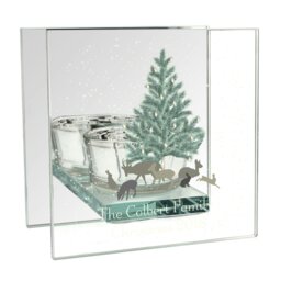Rackhams Personalised A Winter's Night Mirrored Glass Tea Light Candle Holder - thumbnail 2