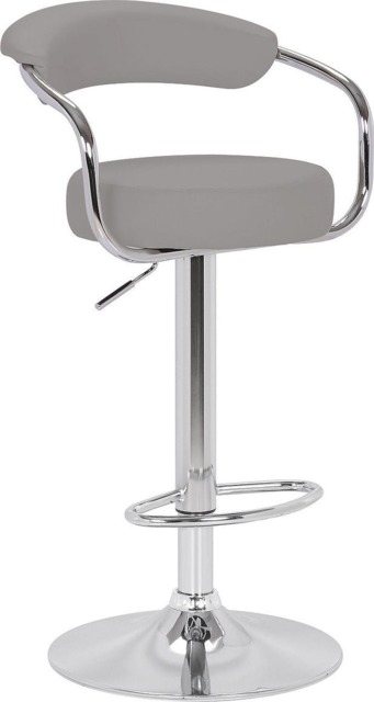 Rackhams Zenith Kitchen Bar Stool, Height Adjustable Swivel Gas Lift, Home Bar & Breakfast Barstool, Slate Grey - image 1
