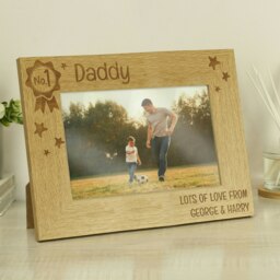 Rackhams Personalised No.1 6x4 Landscape Wooden Photo Frame - thumbnail 2