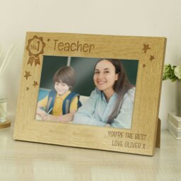 Rackhams Personalised No.1 6x4 Landscape Wooden Photo Frame - thumbnail 4