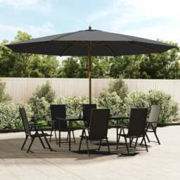 Rackhams Garden Parasol with Wooden Pole Anthracite 400x273 cm