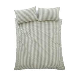 Rackhams Cotton Rich Woven Stripe Grey Duvet Cover Set - Double - thumbnail 3