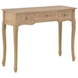 Rackhams Dressing Console Table with 3 Drawers Brown - Brown - MDF + pinewood