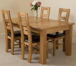 Rackhams Seattle Oak Extending Dining Table with Yale Oak Chairs - Natural Oak - 8 chairs - thumbnail 2