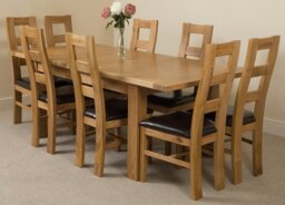 Rackhams Seattle Oak Extending Dining Table with Yale Oak Chairs - Natural Oak - 8 chairs - thumbnail 4