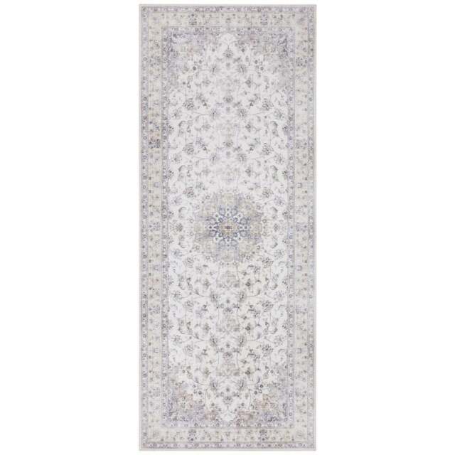 Rackhams Nain Oriental-Optic Grey Rug – Vintage Medallion - 80X200 cm - image 1