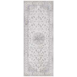 Rackhams Nain Oriental-Optic Grey Rug – Vintage Medallion - 80X200 cm - thumbnail 1