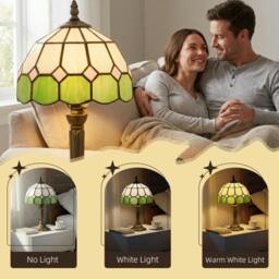 Rackhams Tiffany-Style Table Lamp for Bedroom, Bulb not Included - No - thumbnail 5
