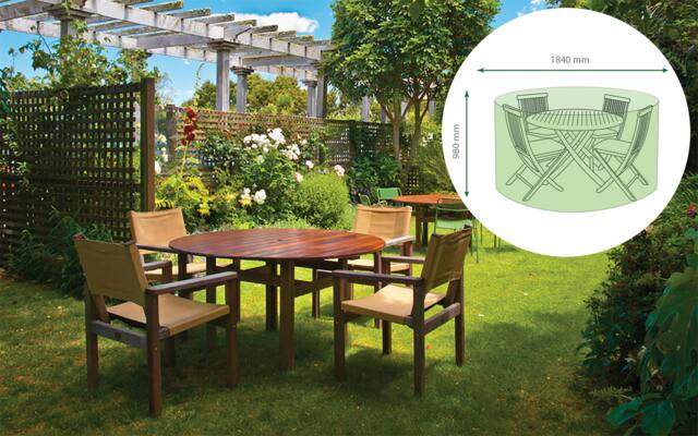 Rackhams Home and Garden Water Resistant Medium Round Patio Set Cover