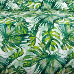 Rackhams Tropical Leaf Printed Cotton Blend Duvet Cover and Pillowcase Set - Grey - Double - thumbnail 2